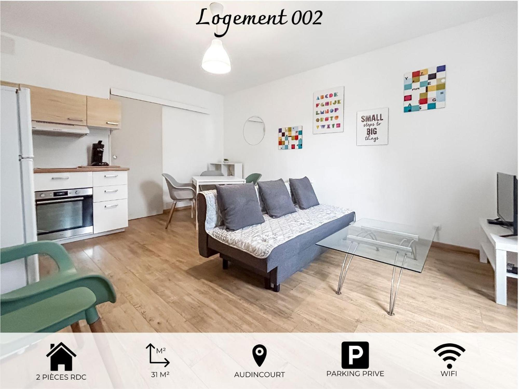 002-t2 Cosy 2 A 4 Pers Lumineux Wifi & Parking Appartement Audincourt